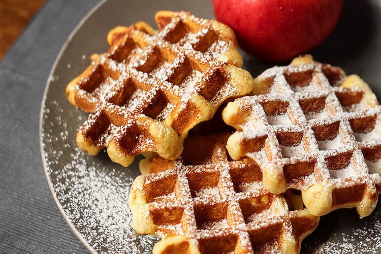 Gaufres à la compote de pomme et farine d'épeautre