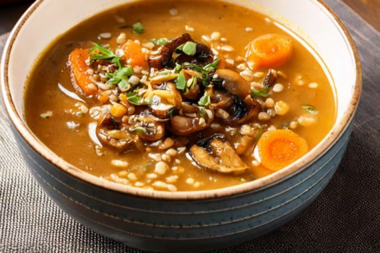 Soupe d'épeautre aux champignons