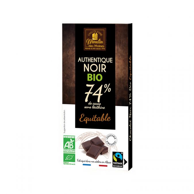 Tablette Chocolat noir 74% équitable bio - 100g