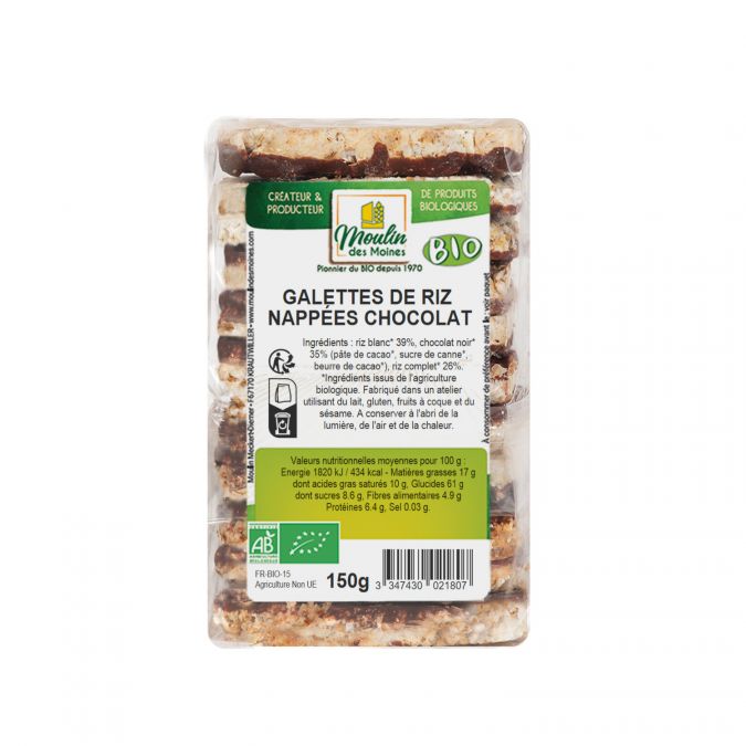 Galettes de riz et chocolat bio - 150g