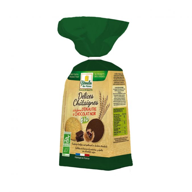 Délices aux châtaignes nappées de chocolat bio - 250g