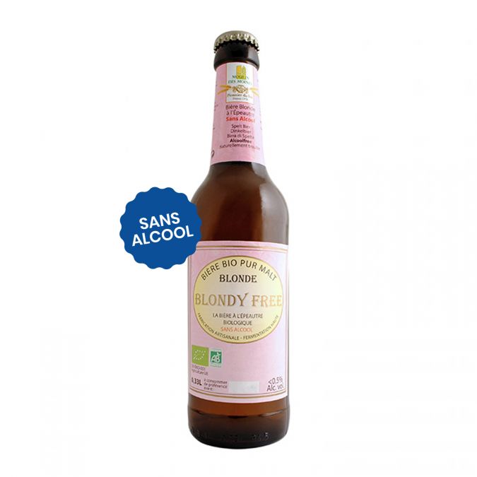 Bière blondy free bio, sans alcool - 33cl