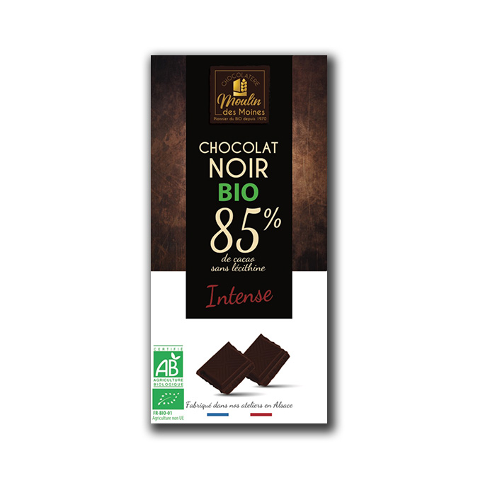 Tablette Chocolat noir 85% intense 100g bio - Boutique - Naturline