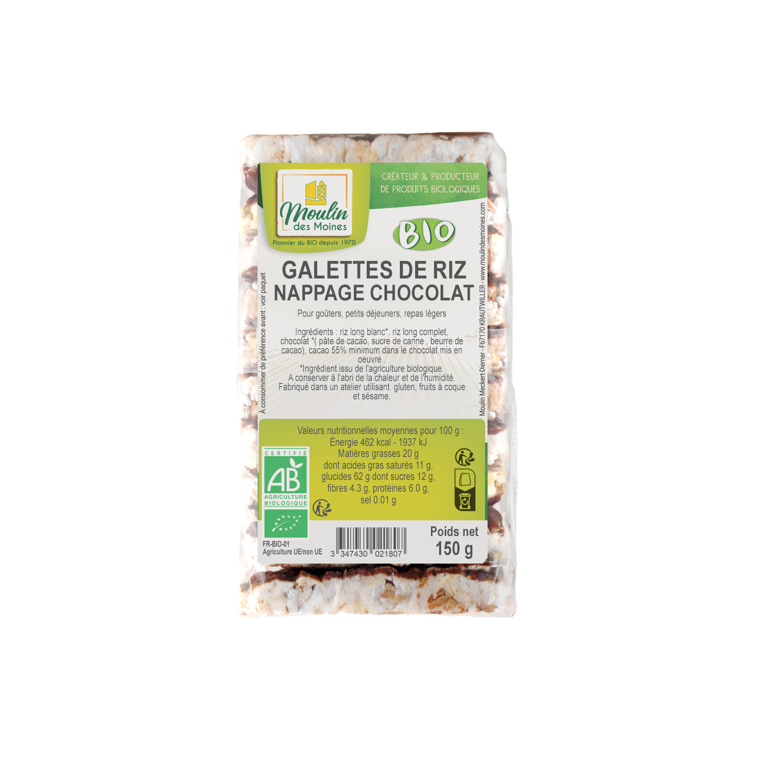 Galettes de riz chocolat 150g bio - Boutique - Naturline